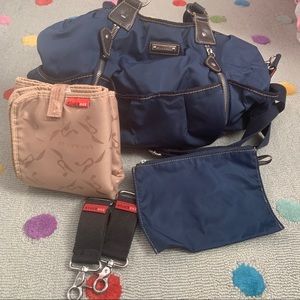 StorkSak Olivia Messenger Crossbody Baby Navy Bag